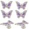 JfwuHap 6 Pcs Cabinet Handles Purple Butterfly Drawer Knobs Butterfly Drawer Handles Elegant Butterfly Pulls Single Hole Pull Furniture Hardware Handle for Home Cupboard Dresser Bathroom Wardrobe