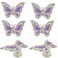 JfwuHap 6 Pcs Cabinet Handles Purple Butterfly Drawer Knobs Butterfly Drawer Handles Elegant Butterfly Pulls Single Hole Pull Furniture Hardware Handle for Home Cupboard Dresser Bathroom Wardrobe