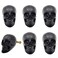 JfwuHap 6Pcs Cabinet Handles Skull Head Cabinet Pulls Drawer Handles Black Skeleton Drawer Knobs Solid Metal Base Furniture Handle Single Hole Pull for Home Cabinets Dressers Drawers Cupboard A