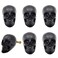 JfwuHap 6Pcs Cabinet Handles Skull Head Cabinet Pulls Drawer Handles Black Skeleton Drawer Knobs Solid Metal Base Furniture Handle Single Hole Pull for Home Cabinets Dressers Drawers Cupboard A