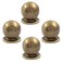 Jiozermi 4 Packs Mini Round Solid Brass Knobs 1 Inch Diameter Brass Pulls Gold Mini Drawer Pulls Mini Knobs for Jewelry Box Bronze