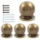 Jiozermi 4 Packs Mini Round Solid Brass Knobs 1 Inch Diameter Brass Pulls Gold Mini Drawer Pulls Mini Knobs for Jewelry Box Bronze