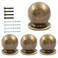 Jiozermi 4 Packs Mini Round Solid Brass Knobs 1 Inch Diameter Brass Pulls Gold Mini Drawer Pulls Mini Knobs for Jewelry Box Bronze