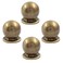 Jiozermi 4 Packs Mini Round Solid Brass Knobs 1 Inch Diameter Brass Pulls Gold Mini Drawer Pulls Mini Knobs for Jewelry Box Bronze