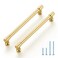 JOY DECOR 2 Pack 614 Inch Brushed Gold Cabinet Handles Modern Dresser Drawer Pulls Kitchen Cabinet Hardware for Cupboard Door Handles