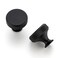 JOY DECOR 5 Pack Matte Black Kitchen Cabinet Hardware Knobs Round Solid Knurled Handles Single Hole Drawer Knobs for Cabinet Furniture Black Dresser Pulls