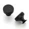 JOY DECOR 5 Pack Matte Black Kitchen Cabinet Hardware Knobs Round Solid Knurled Handles Single Hole Drawer Knobs for Cabinet Furniture Black Dresser Pulls