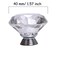 Joyhey 2 Pack 40 mm Diamond Shaped Glass Crystal Knobs with 3 Size Screws for Cabinet Drawer Cupboard Dresser