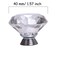 Joyhey 2 Pack 40 mm Diamond Shaped Glass Crystal Knobs with 3 Size Screws for Cabinet Drawer Cupboard Dresser