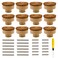 Junwapy 12 Pack Boho Rattan Dresser Knobs Durable Handmade Wooden Drawer Knobs Handmade Wicker Weave Pulls for Cabinets Furniture