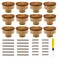 Junwapy 12 Pack Boho Rattan Dresser Knobs Durable Handmade Wooden Drawer Knobs Handmade Wicker Weave Pulls for Cabinets Furniture