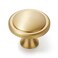 KOPPALIVE 2Pack Solid Brass Cabinet Knobs Round Gold Knobs for Dresser Drawers Brushed Brass Dresser Drawer Pulls Handles Hardware for Kitchen Cabinets Diameter 114 Inch