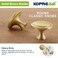 KOPPALIVE 2Pack Solid Brass Cabinet Knobs Round Gold Knobs for Dresser Drawers Brushed Brass Dresser Drawer Pulls Handles Hardware for Kitchen Cabinets Diameter 114 Inch