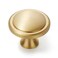 KOPPALIVE 2Pack Solid Brass Cabinet Knobs Round Gold Knobs for Dresser Drawers Brushed Brass Dresser Drawer Pulls Handles Hardware for Kitchen Cabinets Diameter 114 Inch