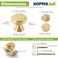 KOPPALIVE 5Pack Solid Brass Kitchen Cabinet Knobs Modern Gold Drawer Knobs for Dresser Round Step Cabinet Knobs Pulls Brushed Finish Diameter 11164 Inches