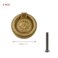 KUMGROT 2 Pcs Antique Drawer Pulls Brass Drop Ring Handles Embossed Cabinet Knobs Dresser Knobs Drawer Ring pulls Cupboard Knob with Round Plate Type 1