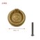 KUMGROT 2 Pcs Antique Drawer Pulls Brass Drop Ring Handles Embossed Cabinet Knobs Dresser Knobs Drawer Ring pulls Cupboard Knob with Round Plate Type 1