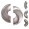 KURTOTEP 2 Pack Solid Brass Semicircle Cabinet pulls Brushed Silver Finish Modern Furniture Hardware for Kitchen Bathroom HalfMoon Drawer Handles knobs 2 Brushed Silver
