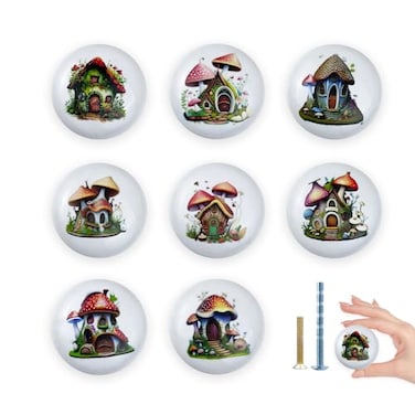 Lasyman 15 8PCS Ceramic Vintage Unique Mushroom Nursery Cabinet Furniture Dresser Drawer Knobs and Pulls