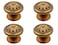 LBY 4 Pack Furniture Knobs Round Cabinet Knob Wardrobe Door Single Hole Pull Drawer Knobs Dia 35mm138 Antique Style Zinc Alloy Coffee Color