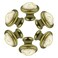 LC LICTOP 141 Inch Antique Brass Ceramic Drawer Knobs 6Pcs Single Hole Vintage Dresser Pulls Off White Cracking Pattern Cabinet Handle for Kitchen Cupboard
