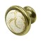 LC LICTOP 141 Inch Antique Brass Ceramic Drawer Knobs 6Pcs Single Hole Vintage Dresser Pulls Off White Cracking Pattern Cabinet Handle for Kitchen Cupboard