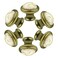 LC LICTOP 141 Inch Antique Brass Ceramic Drawer Knobs 6Pcs Single Hole Vintage Dresser Pulls Off White Cracking Pattern Cabinet Handle for Kitchen Cupboard