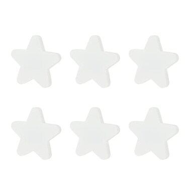 LC LICTOP 2 Inch White Star Soft Rubber Drawer Knobs 6pcs Warm Style Cabinet Knobs for Cabinets Cute Drawer Pulls Handles with Screws for Dresser Wardrobe Closet