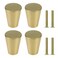 LC LICTOP Solid Brass Cabinet Knobs 08 x 1 Inch 4Pcs Brushed Gold Round Kitchen Cabinet Hardware Drawer Pulls Dresser Knobs Heavy Duty Cone Shape Cupboard Handles for Drawers Wardrobe Closet