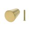 LC LICTOP Solid Brass Cabinet Knobs 08 x 1 Inch 4Pcs Brushed Gold Round Kitchen Cabinet Hardware Drawer Pulls Dresser Knobs Heavy Duty Cone Shape Cupboard Handles for Drawers Wardrobe Closet