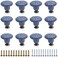 Litoexpe 12Pack Ceramic Cabinet Knobs Decorative Knob Kitchen Cabinet Knobs Drawer Pulls Door Knobs Glossy Drawer Handles Knobs with Mounting Screws 138 Inch Diameter Blue