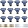 Litoexpe 12Pack Ceramic Cabinet Knobs Decorative Knob Kitchen Cabinet Knobs Drawer Pulls Door Knobs Glossy Drawer Handles Knobs with Mounting Screws 138 Inch Diameter Blue