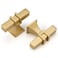 LONTAN 12 Pack Gold Cabinet Knobs Square ZincAlloy Gold Dresser Drawer Konb for Kitchen Bathroom