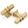 LONTAN 12 Pack Gold Cabinet Knobs Square ZincAlloy Gold Dresser Drawer Konb for Kitchen Bathroom