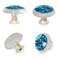 LORVIES 4 Pack 137 Ocean Decorative Cabinet Knobs ABS Glass Round Transparent Single Hole Dresser Drawer Door Handles Pull for Home Kitchen Deep Blue Water Wave