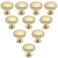 Luomorgo 10 Pack Gold Cabinet Knobs Round Kitchen Cabinet Door Knobs Drawer Knobs Round Drawer Handles for Bathroom Closet Dresser