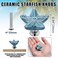 Luomorgo 4 Pack Ceramic Starfish Drawer Knobs Coastal Blue Cabinet Handles for Kitchen Dresser Wardrobe Cupboard Drawer Beach Theme Pulls with Screws