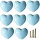 M MIMHOOY 8 Pack Sky Blue Heart Shaped Ceramic Cabinet Knobs Decorative Knobs for Dresser Drawers