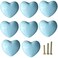M MIMHOOY 8 Pack Sky Blue Heart Shaped Ceramic Cabinet Knobs Decorative Knobs for Dresser Drawers