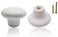 M MIMHOOY 8 Pack White Ceramic Cabinet Knobs Round Shape Drawer Knob Kitchen Cupboard Pull Handle with Screws