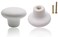 M MIMHOOY 8 Pack White Ceramic Cabinet Knobs Round Shape Drawer Knob Kitchen Cupboard Pull Handle with Screws