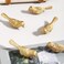 MARGUERASW 4 Pack Brass Drawer Pull KnobGold Drawer knobs Bird Shaped Kitchen Cabinet Knobs Dresser Cupboard Hardware Handles