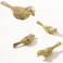 MARGUERASW 4 Pack Brass Drawer Pull KnobGold Drawer knobs Bird Shaped Kitchen Cabinet Knobs Dresser Cupboard Hardware Handles