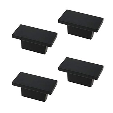 Mcredy Black Knobs Rectangle Cabinet Pulls Modern Cabinet Handles with Screws Zinc Alloy Knobs for Furniture Closet Dresser Drawers Hardware 4Pack 063 Hole Distance