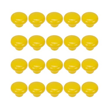Mcredy Knobs for Dresser Drawers Ceramic Drawer Knob Pulls Handles 35x24mm138x134 DxH Kitchen Cabinet Knobs with Mounting Screws Yellow Pack of 20