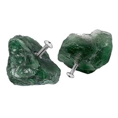mookaitedecor Set of 2 Natural Amethyst Raw Crystal Cabinet Knobs Rough Stone Drawer Handle Pulls for Kitchen Cupboard Home Decoration