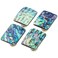mookaitedecor Set of 4 Abalone Shell Cabinet Knobs with Screws Rectangle Stone Pulls Handle for Dresser Drawer Cupboard Furniture Decorative