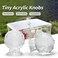 MroMax 6Pcs Tiny Pull Handle Round Acrylic Pull Knob Small Size Transparent 21x17x14cmLxWxH Need Glue to use