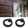 Myxekllo 4Pcs Black Cabinet Ring Pulls Zinc Alloy Matte Black Drawer Handles Single Hole Design for Drawer Kitchen Cabinet Wardrobe Dresser
