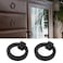 Myxekllo 4Pcs Black Cabinet Ring Pulls Zinc Alloy Matte Black Drawer Handles Single Hole Design for Drawer Kitchen Cabinet Wardrobe Dresser